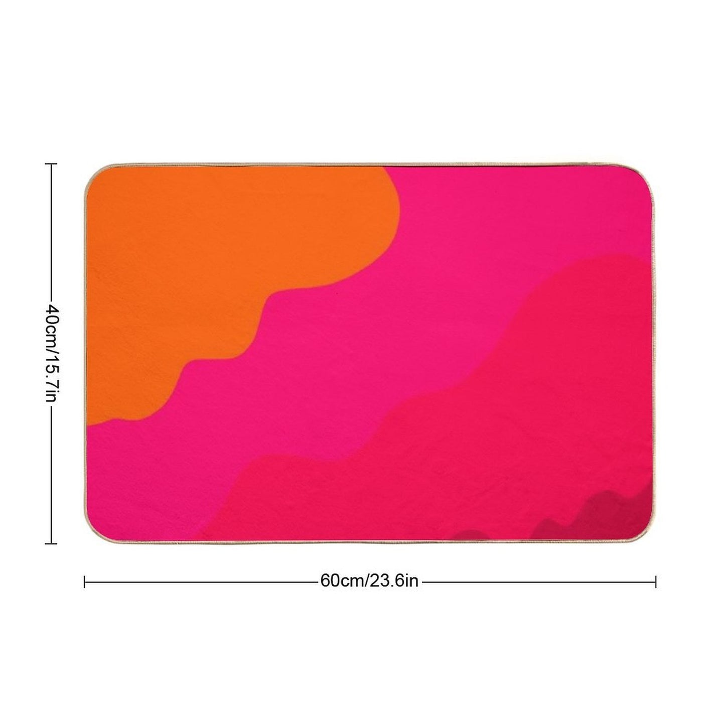 Hot Pink to Orange  Easy To Clean Bath Mat