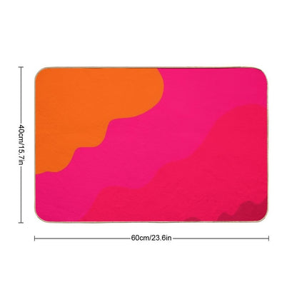 Hot Pink to Orange  Easy To Clean Bath Mat