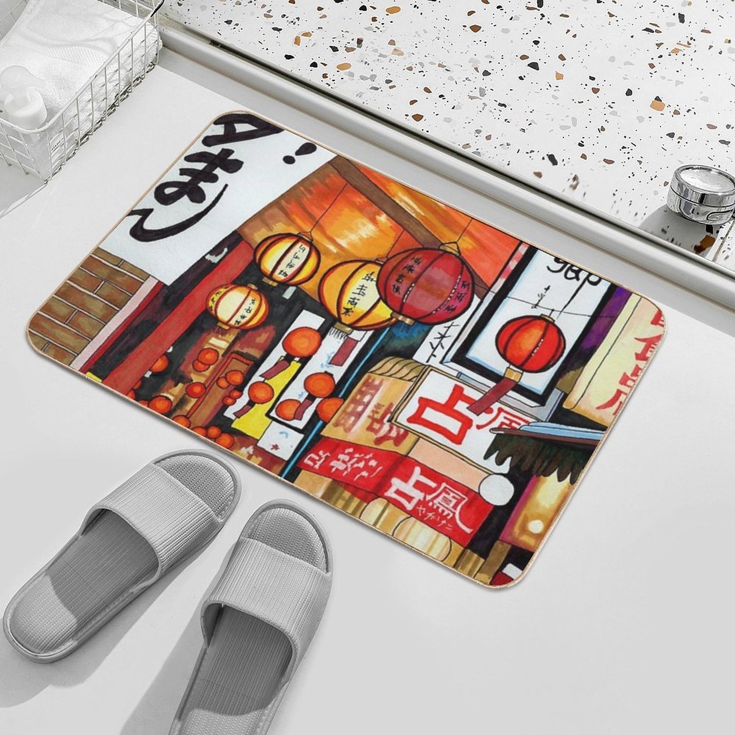 Street Lanterns  Repositionable Bath Mat