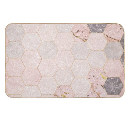 Pink Sparkling Marble Pattern Durable Bath Mat
