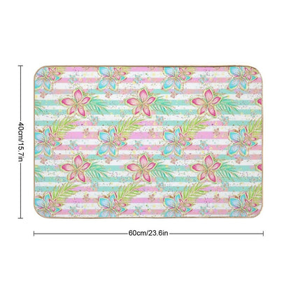 Hibiscus Flowers  Absorbent Bath Mat