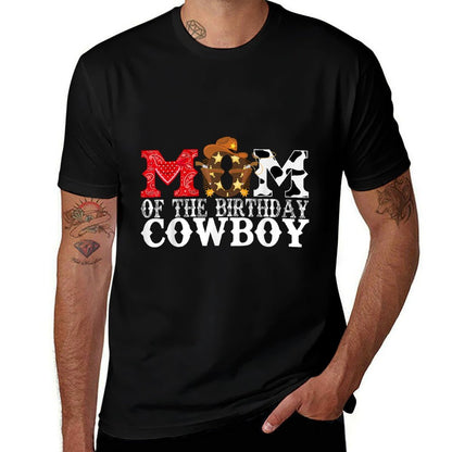 Mom 1st First Birthday Cowboy Western Rodeo Party Matching  Fade-proof Color T-Shirt
