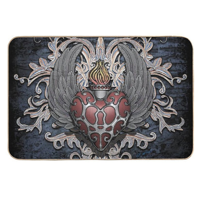 Heart And Wings - Fantasy 3D Illustration - Version 5  Eco-Friendly Bath Mat