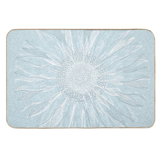 Mandala Flower of Life, Sunflower, Soft Teal  Versatile Bath Mat