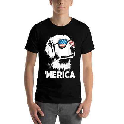 Golden Retriever 4th of July Merica Durable T-Shirt
