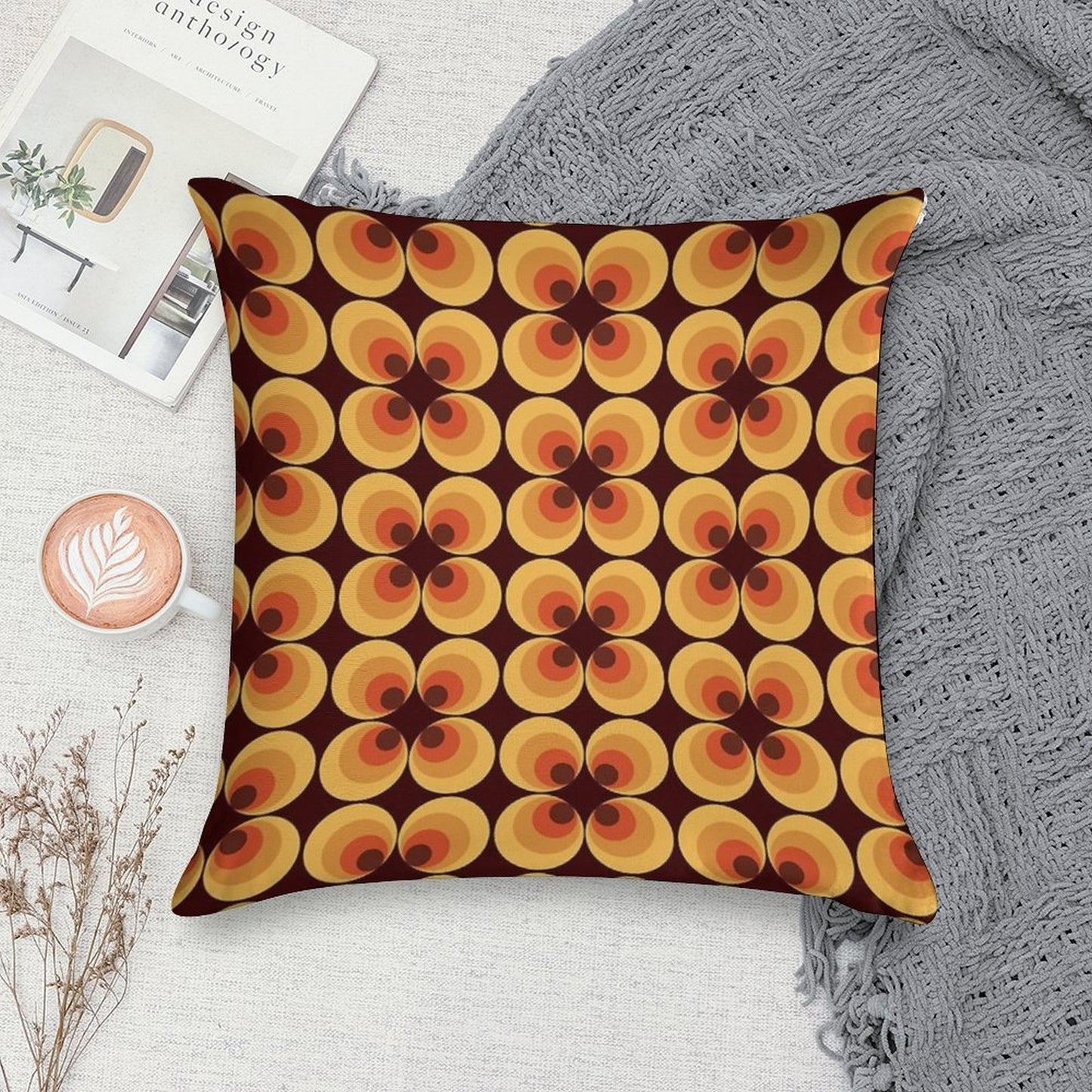 Retro Orange Soft Style Accent Throw Pillow
