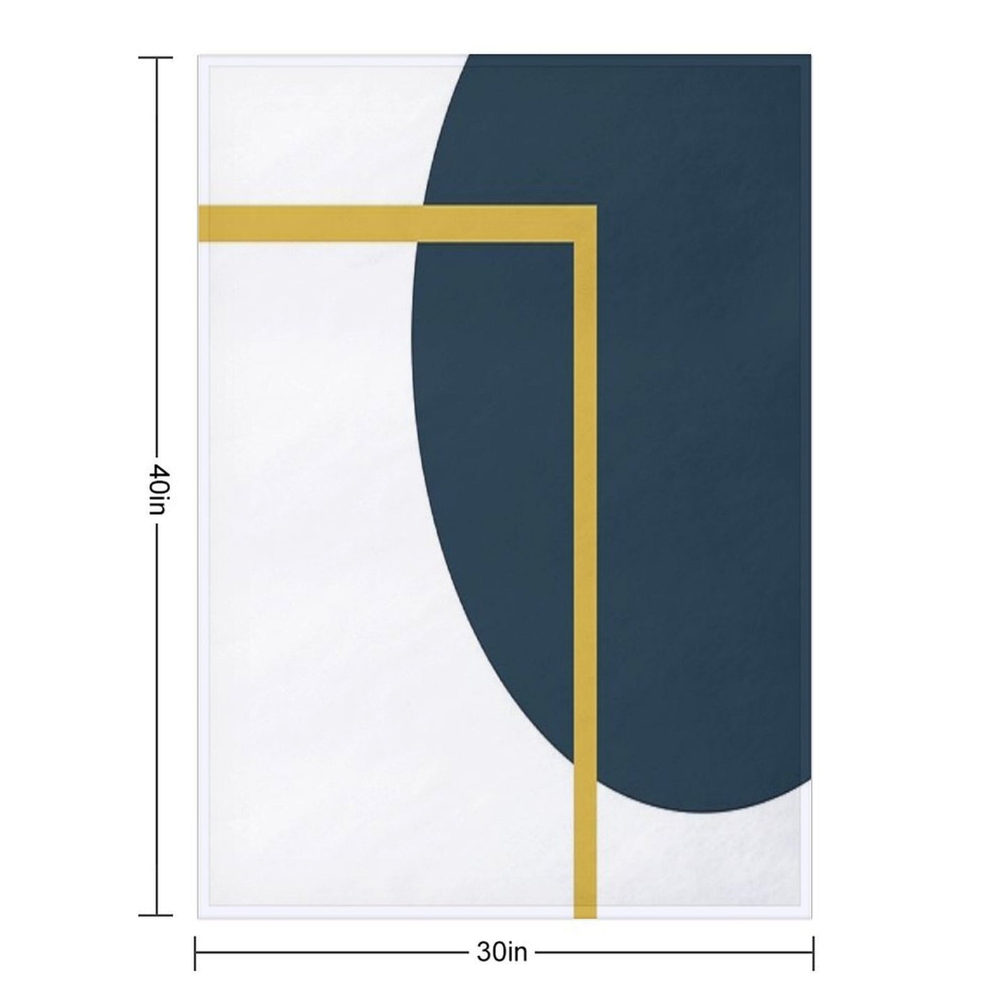 Abstract Geometric Minimalist Navy Blue, Light Mustard Yellow, And White Travel-friendly Throw Blanket