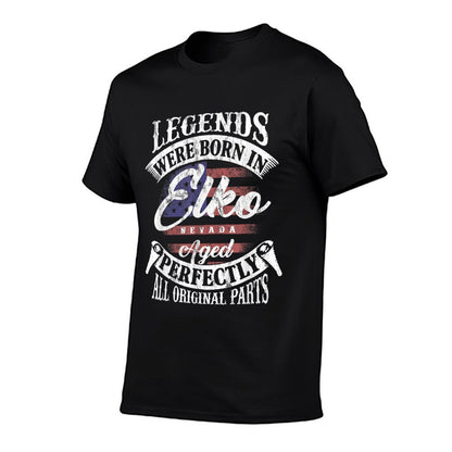 Legends Were Born In Elko Nevada Original Vintage Birthday  Polyester Blend T-Shirt
