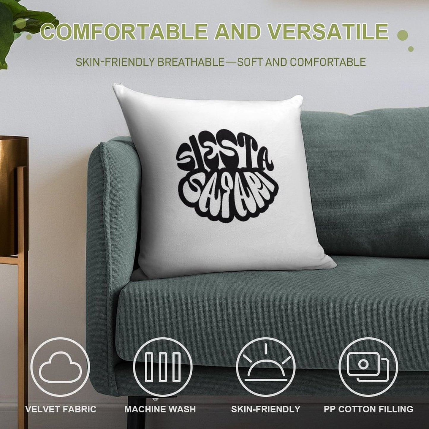 Siesta Safari Soft Reinforced Edging Throw Pillow