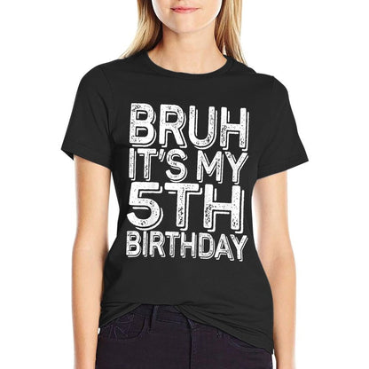 Kids Bruh It&#39;s My 5th Birthday Boy Gifts 5 Year Old Funny BDay  Classic T-Shirt