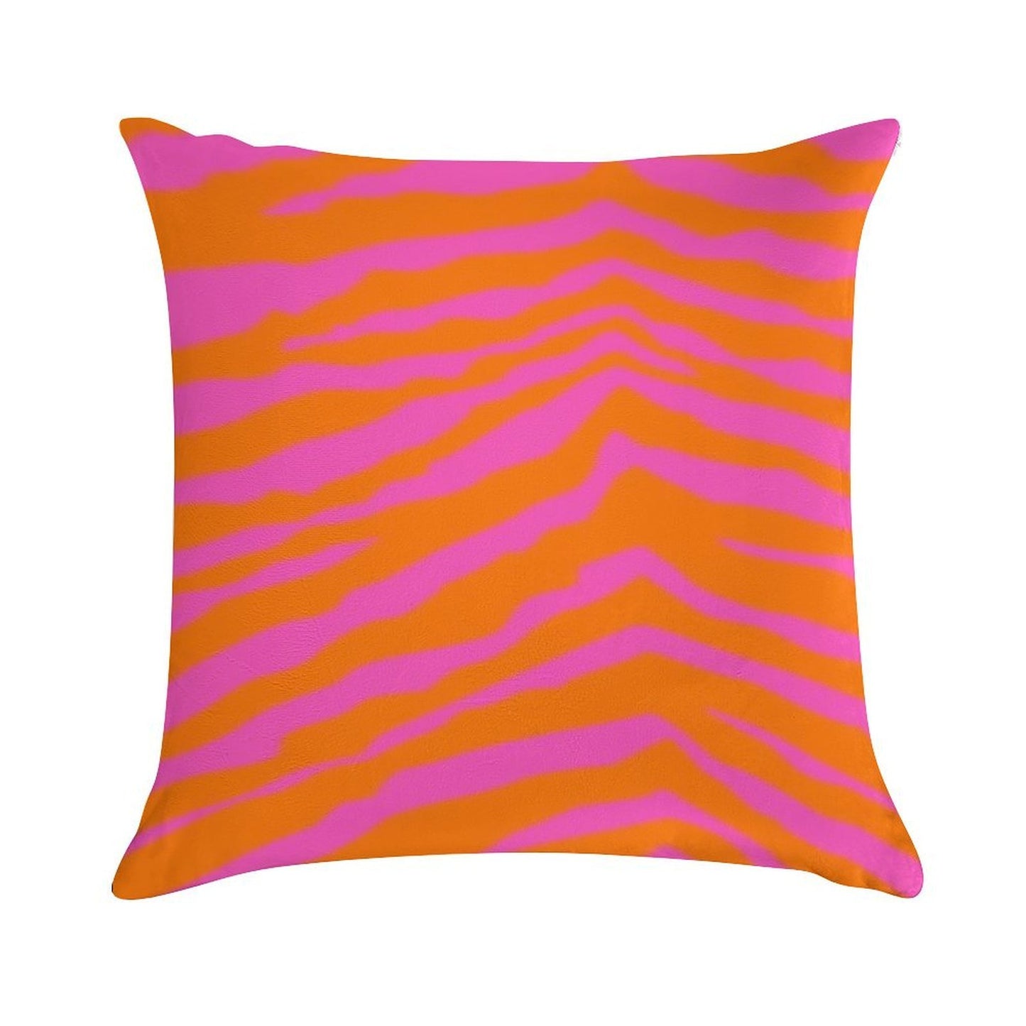 Pink And Orange Zebra Print Soft High-Density Material Throw Pillow