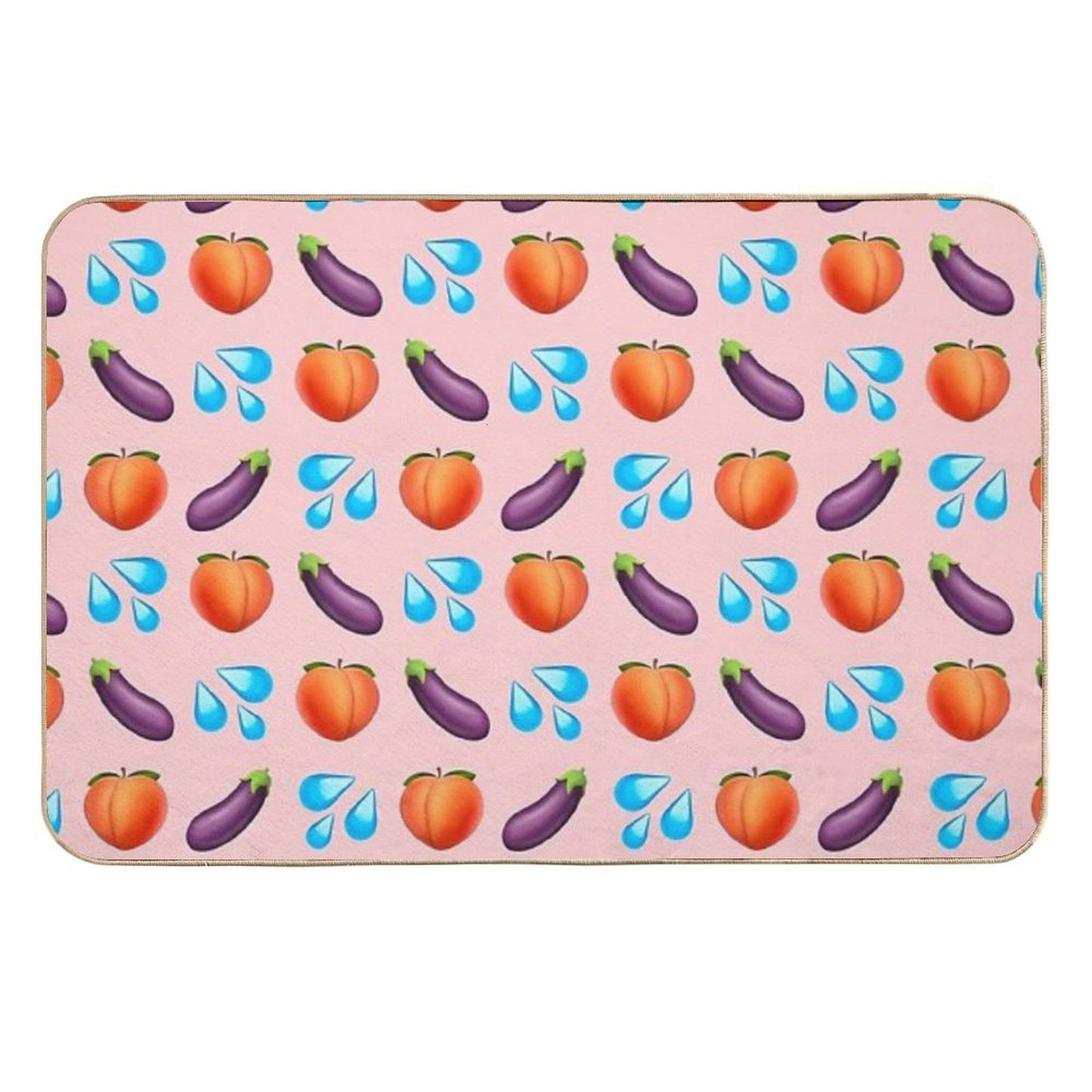 Peach And Eggplant Emoji  Eco-Friendly Bath Mat