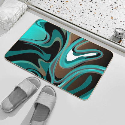 Liquify – Brown, Turquoise, Teal, Black, White  Dirt-Trapping Bath Mat