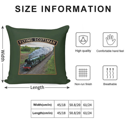 Flying Scotsman And Nameplate Soft Durable Construction Throw Pillow