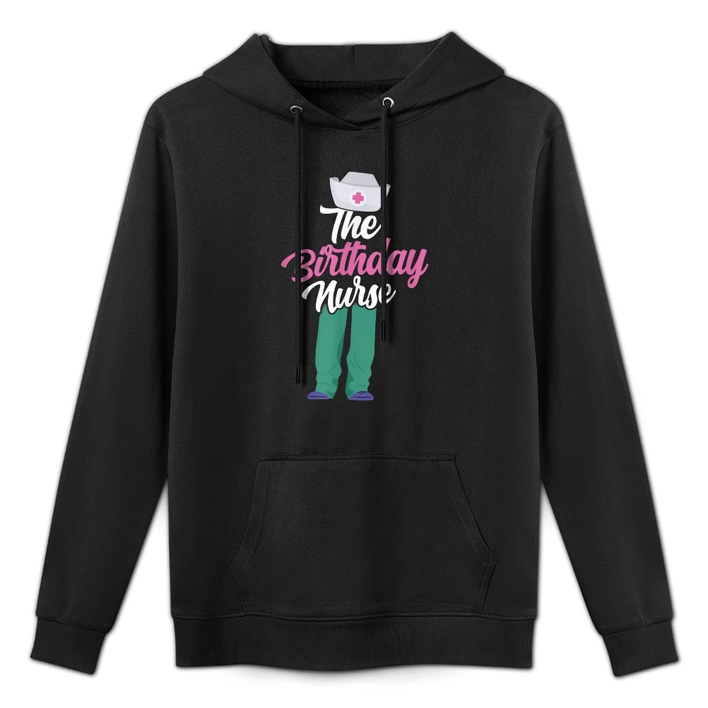 Funny Nursing School Students Gifts  Apparel - The Birthday Nurse - Womens Black - Small - Modern - Birthday - Nurses, Medical S Customizable Surface Hoodie