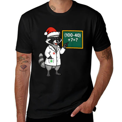 Raccoon Math Teacher 67 Days of School Tee Cute Christmas  Slim-fit Cut T-Shirt