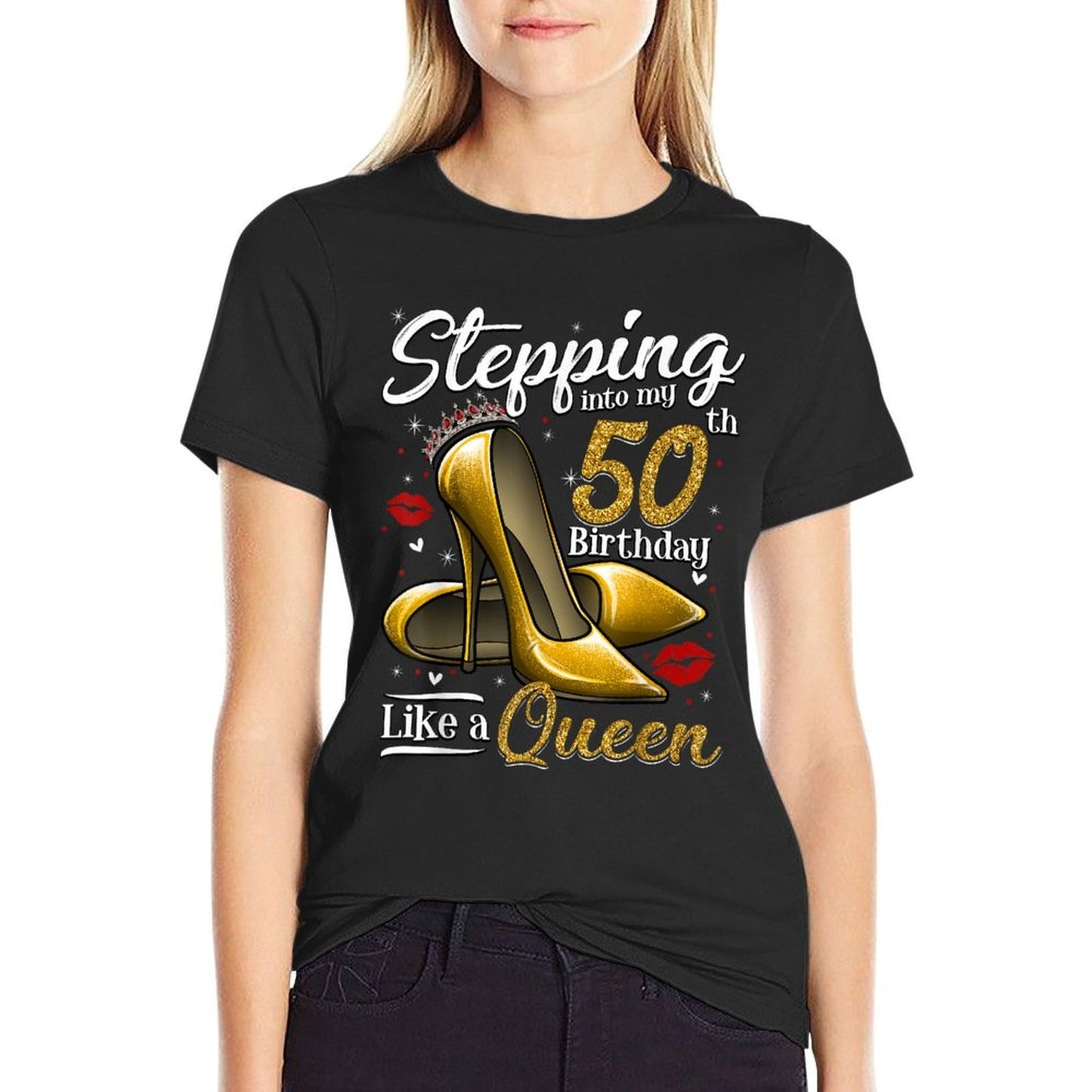 High Heels Stepping Into My 50th Birthday 50 And Fabulous  Durable T-Shirt