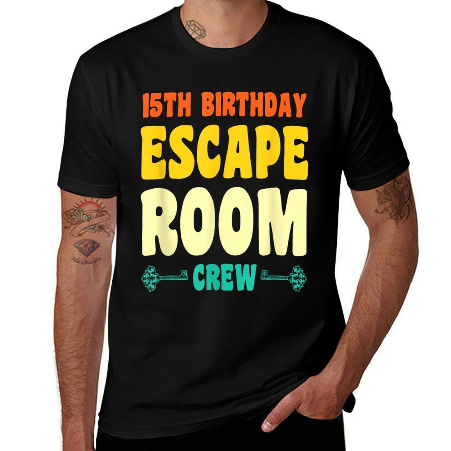 15 Year Old Happy 15th Birthday Escape Room 15th Birthday  Trendy Pattern T-Shirt