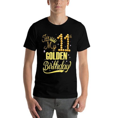 Kids It's My 11th Golden Birthday 11 Year Old Bday Kids Born 2014  Classic T-Shirt