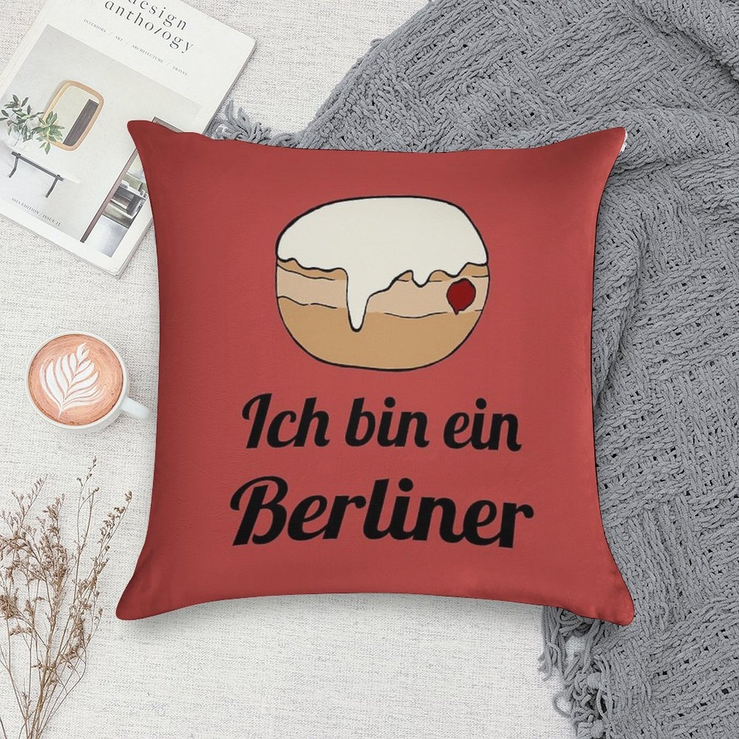 Ich Bin Ein Berliner Soft Hidden Zipper Throw Pillow