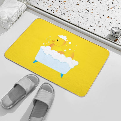 Yellow Duck Take A Bath  Repositionable Bath Mat