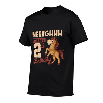 Neeiighhh It's My 2nd Birthday Horse Bday Party 2  Cotton T-Shirt