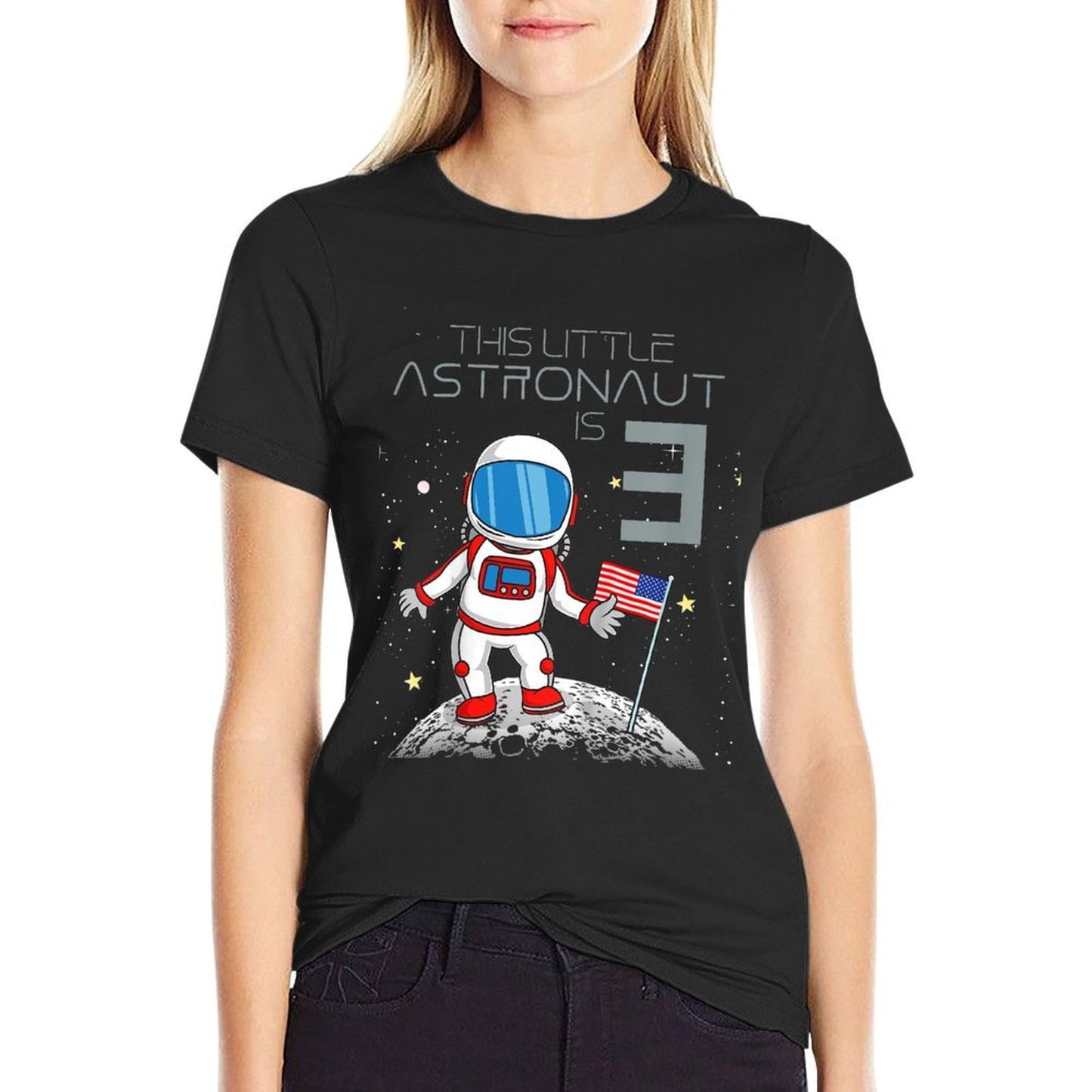 Kids 3rd Birthday Astronaut Boys Gift 3 Year Old Space Geek  Lightweight T-Shirt