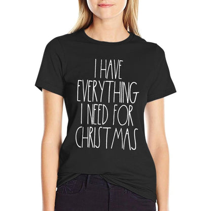 Couples Christmass Funny Matching Everything I Have Everything I Need For Christmas Unisex-Adults Red  Rolled Sleeves T-Shirt