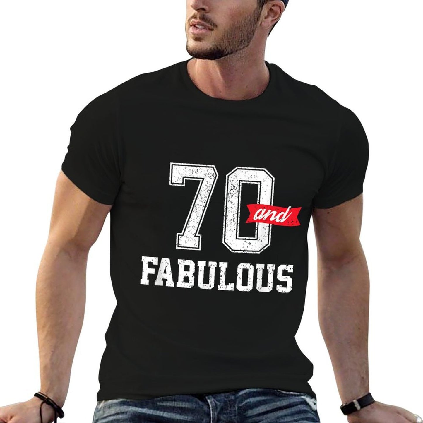 Mens 70th Birthday, 70 And Fabulous Sports Fans Gift  Moisture-wicking T-Shirt