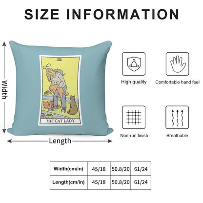 Modern Tarot - The Cat Lady Soft Ultra-Soft Texture Throw Pillow