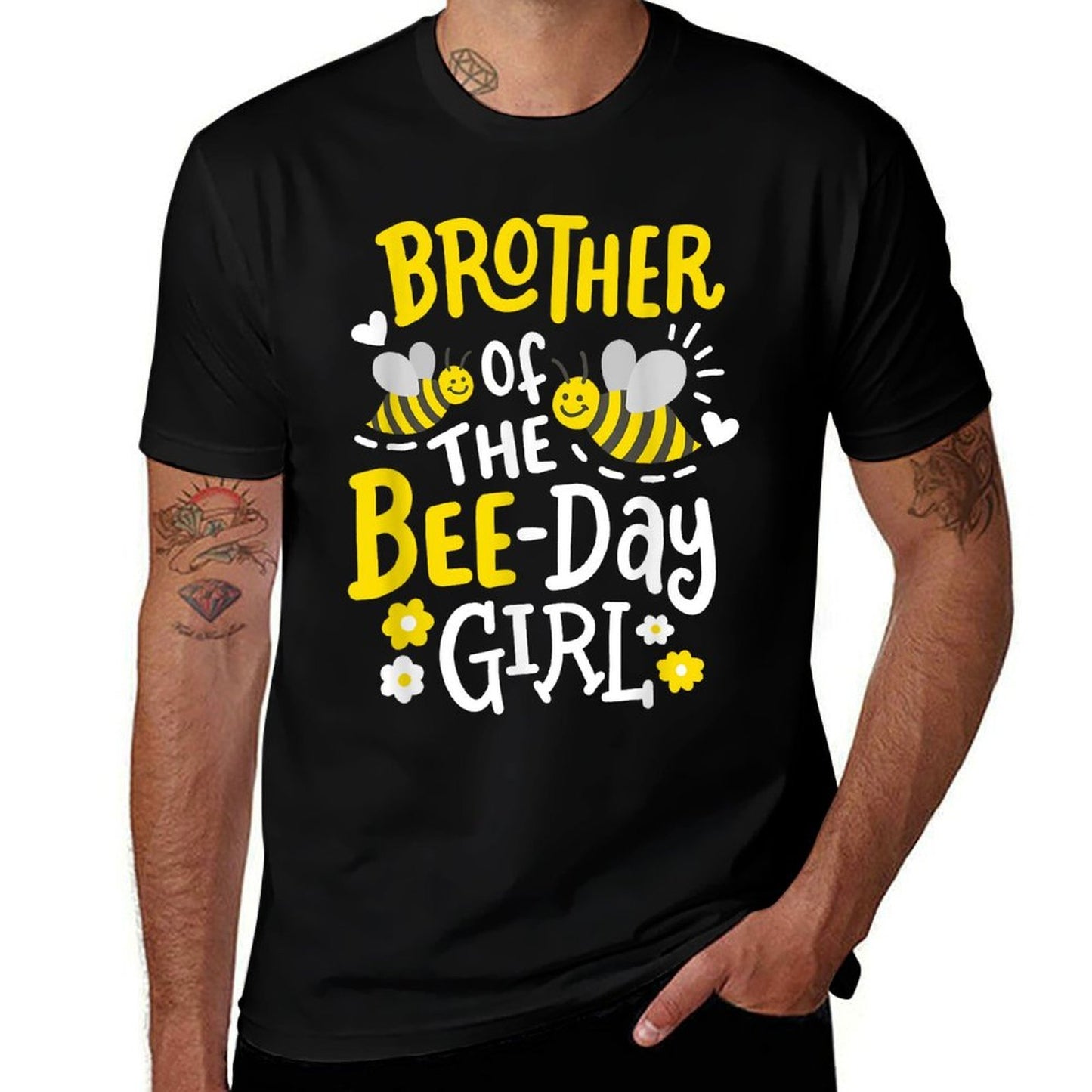 Brother of The Bee-Day Girl Birthday Party Matching Family  Summer-ready Fabric T-Shirt