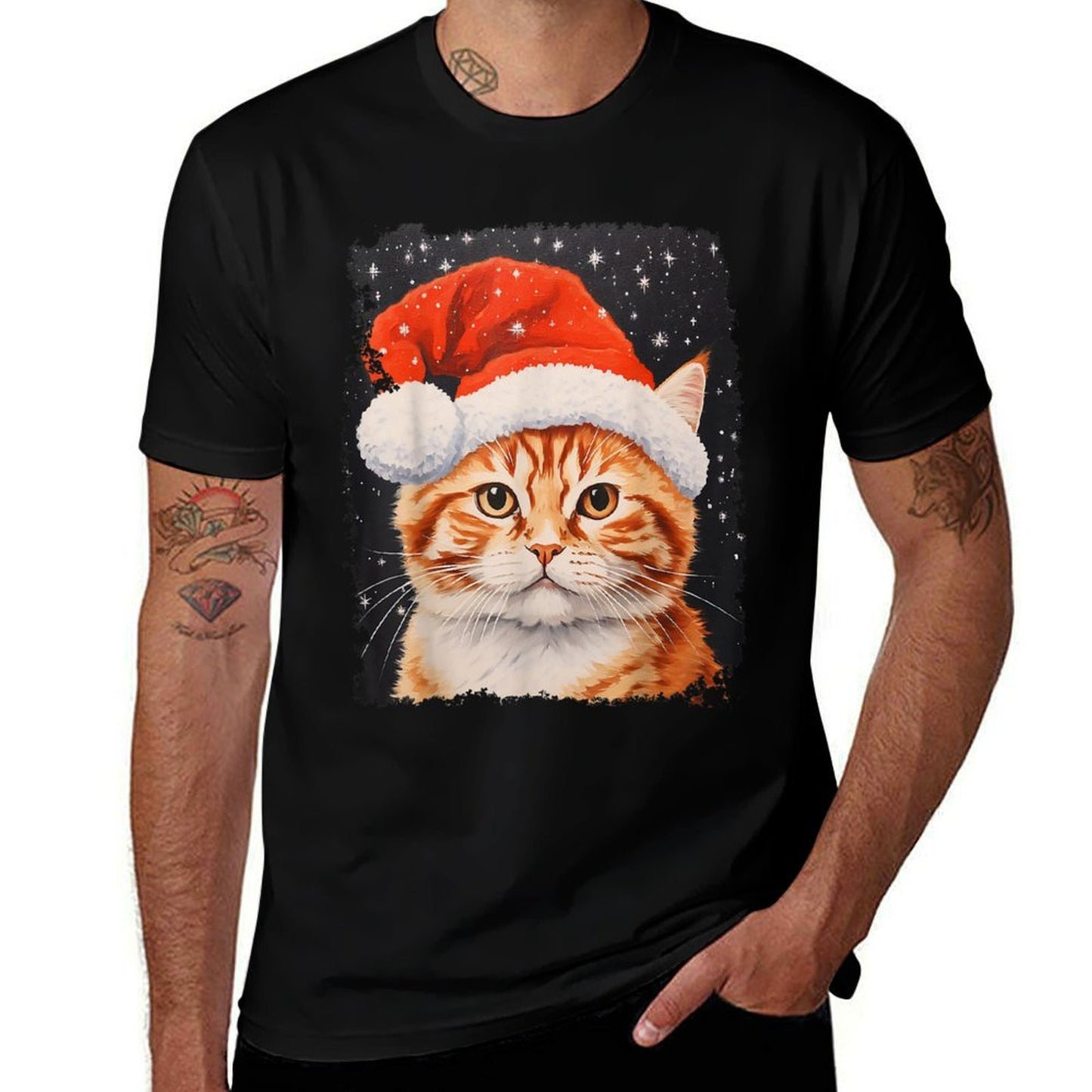 Pop Art Orange Ginger Cat Christmas  Odor-resistant T-Shirt