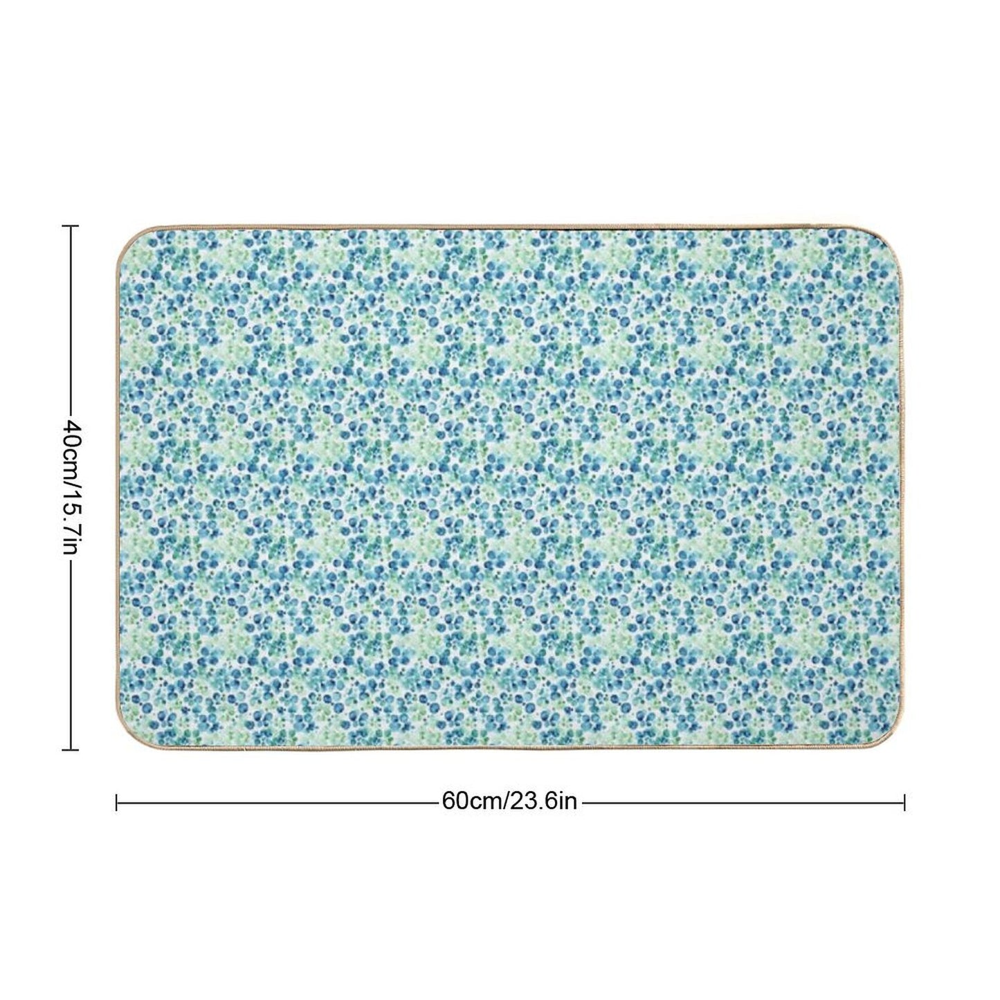 Blue & Green Watercolor Drops Pattern  Dirt-Trapping Bath Mat