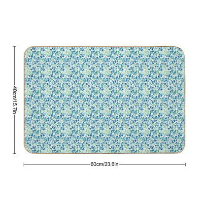 Blue & Green Watercolor Drops Pattern  Dirt-Trapping Bath Mat