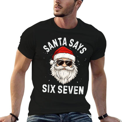 Santa Says Six Seven Meme Xmas 6 7 Christmas Boys Girls  Vintage-inspired T-Shirt