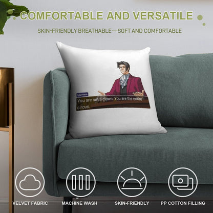 Miles Edgeworth Soft Washable Throw Pillow