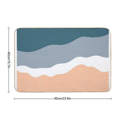 Rich Earthy Abstract Ocean Beach  Fade-Resistant Bath Mat