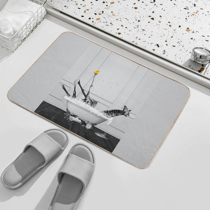 Giraffe on Bathtub Bubble Bath  Slip-Resistant Bath Mat
