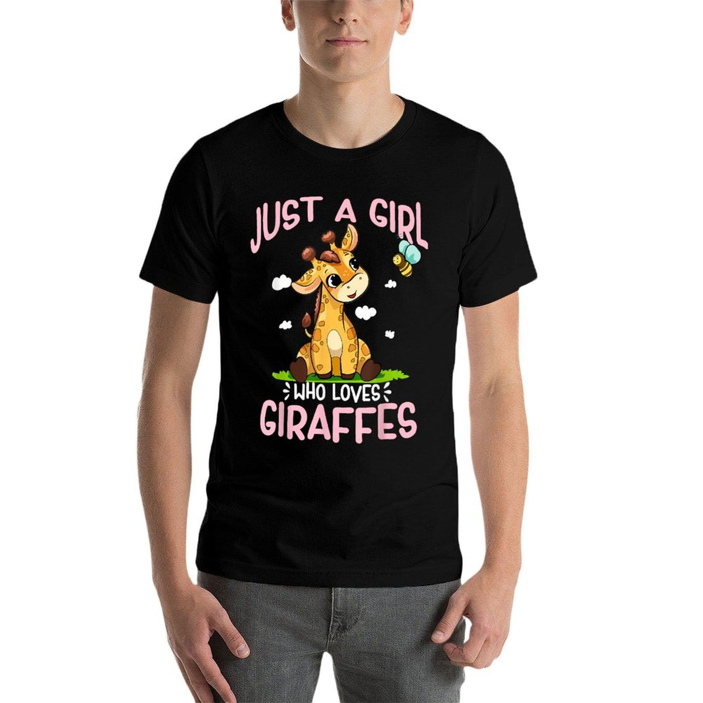 Just A Girl Who Loves Giraffes Cute Baby Giraffe  Stretchy T-Shirt