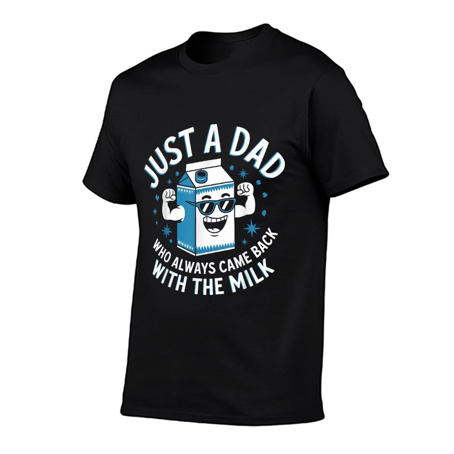 Just A Dad Who Just Came Back with Milk Funny Dad Sarcastic  Oversized Silhouette T-Shirt