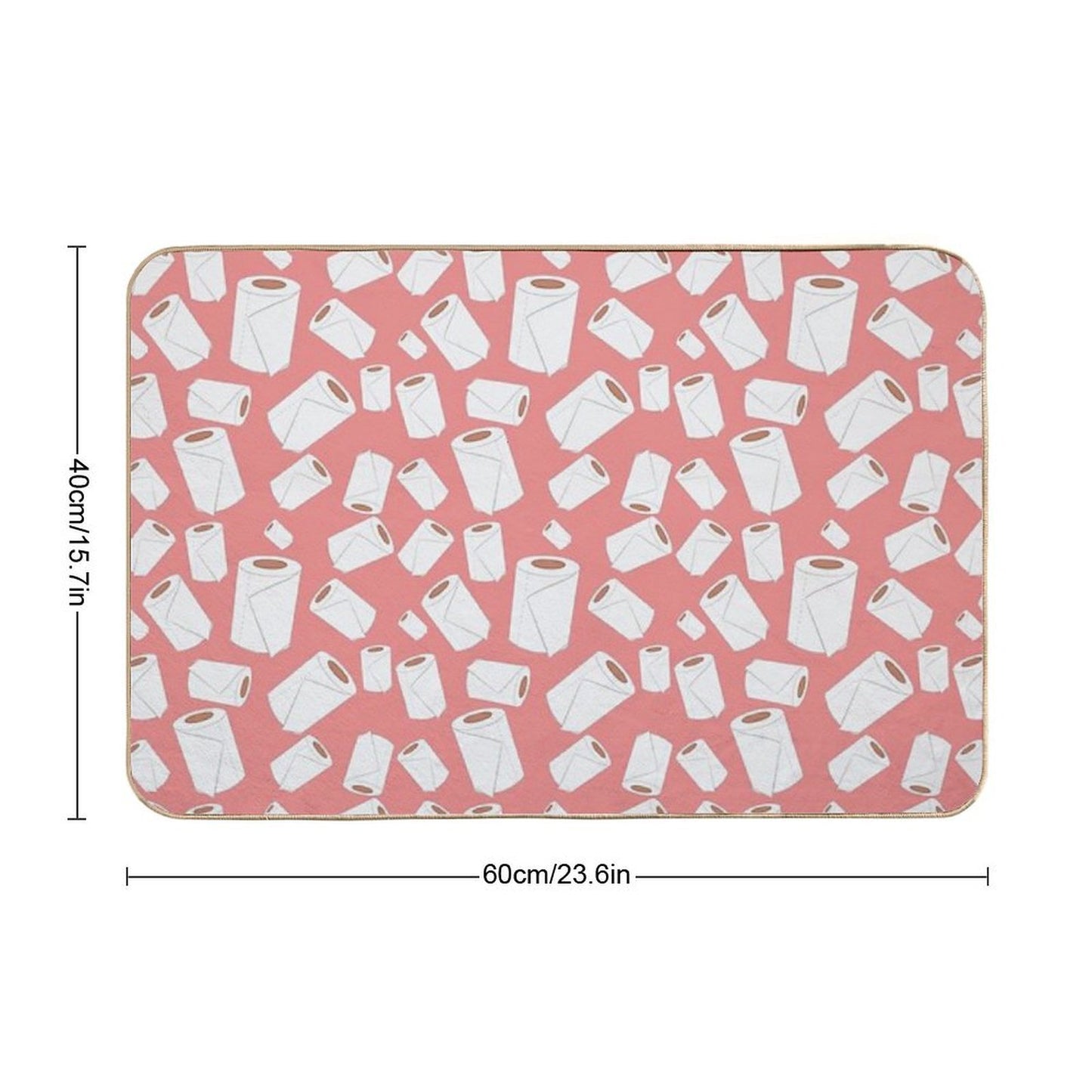 Repeating Toilet Paper Rolls  Stain-Proof Bath Mat