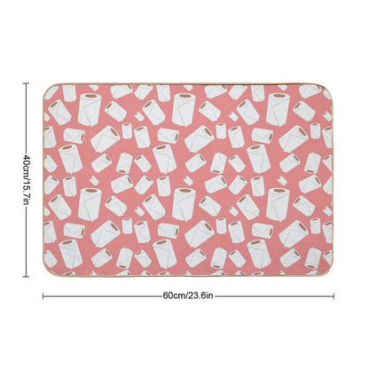 Repeating Toilet Paper Rolls  Stain-Proof Bath Mat