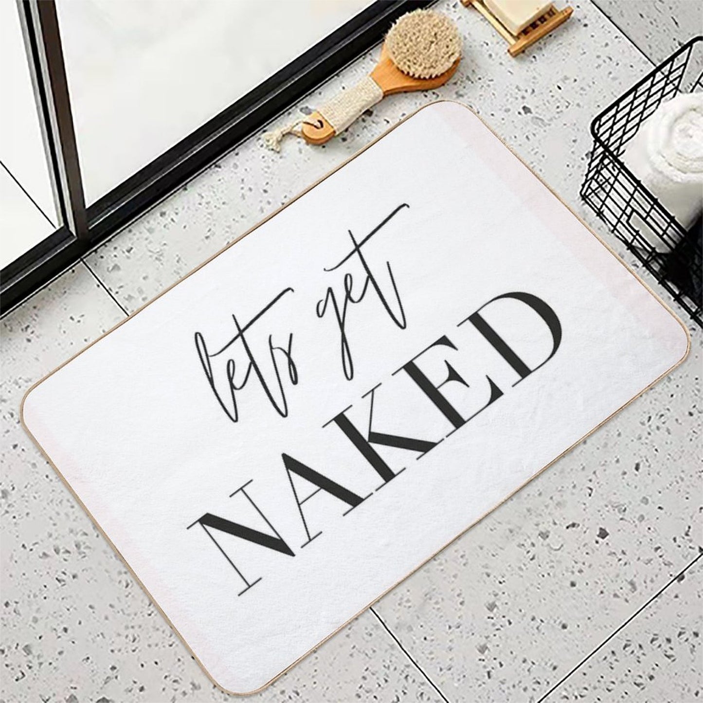 Lets Get Naked, Bedroom, Fun, Bedspread Decoration, Pillow, Fun Pillow, Bedroom Decoration, Undress  Versatile Bath Mat