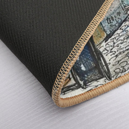 Framed Print Artwork Showing Village Sidestreet, Ferragudo, Portugal  Eco-Friendly Bath Mat