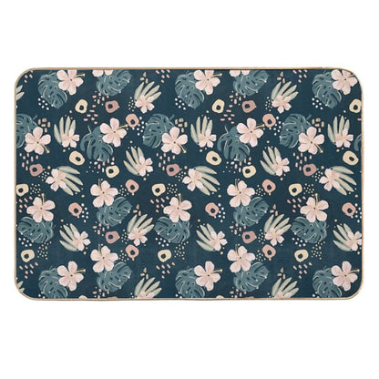 Hybiscus Pattern  Long-Lasting Bath Mat
