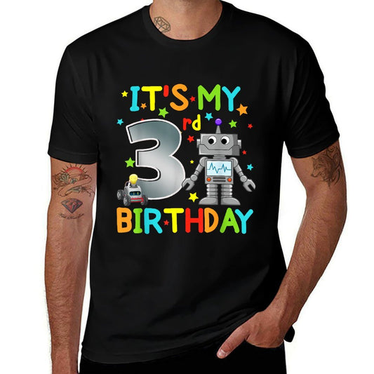 It's My 3rd Birthday Robot 3 Year Old Funny Boy Girl  Breathable T-Shirt