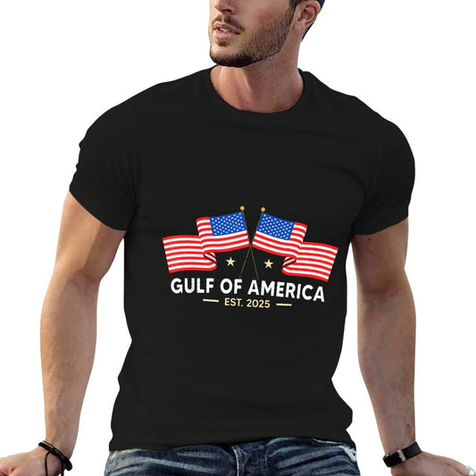 Gulf of United States of America Est 2025 USA American Flag Tagless Design T-Shirt