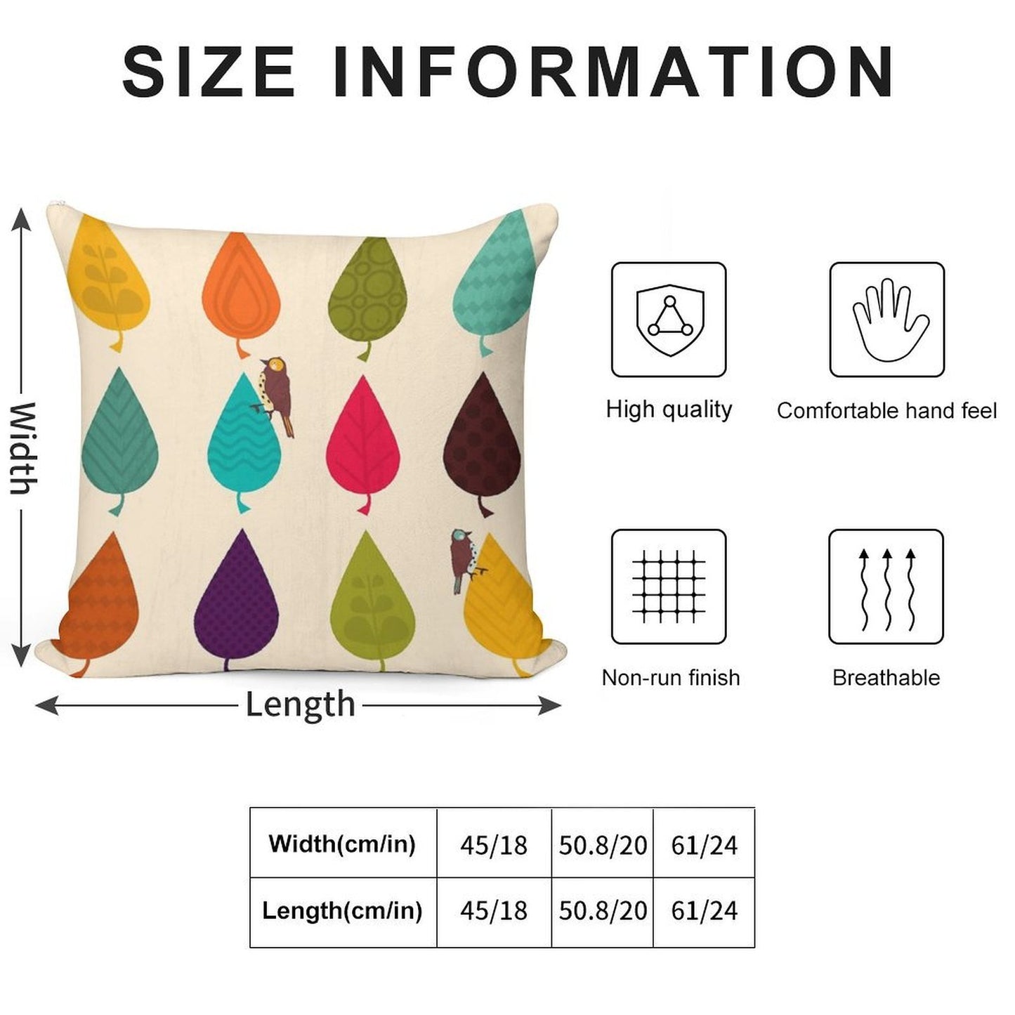 Leaves Soft Reinforced Edging Throw Pillow