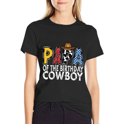 Papa 1st Birthday Cowboy Western Papa Birthday Boy  Relaxed-fit T-Shirt