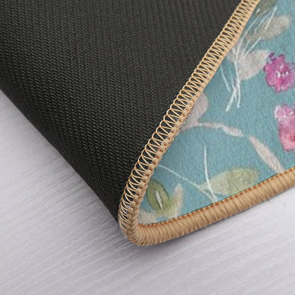 Watercolor Floral Pattern  Stain-Proof Bath Mat